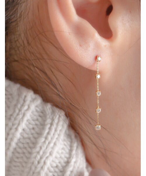 Ops.（オプス）の「K18 5Diamond Swing Stud Earrings FIDO -フィド-（ピアス（両耳用）・レディース・イエローゴールド・FREE）」の8枚目の写真