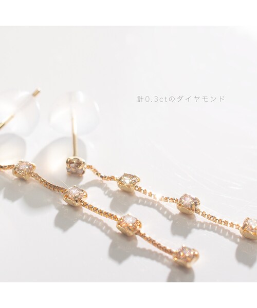 Ops.（オプス）の「K18 5Diamond Swing Stud Earrings FIDO -フィド-（ピアス（両耳用）・レディース・イエローゴールド・FREE）」の11枚目の写真
