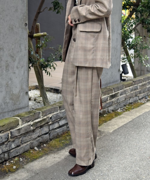 no brand（ノーブランド）の「アーバンチェックワイドPT（その他パンツ・レディース・その他）」の3枚目の写真