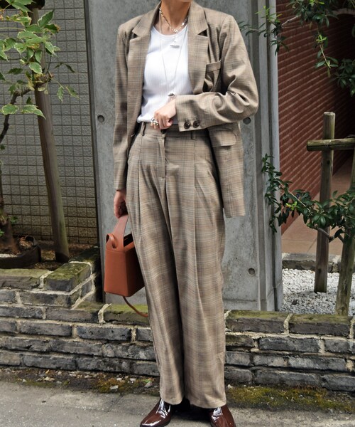 no brand（ノーブランド）の「アーバンチェックワイドPT（その他パンツ・レディース・その他）」の5枚目の写真