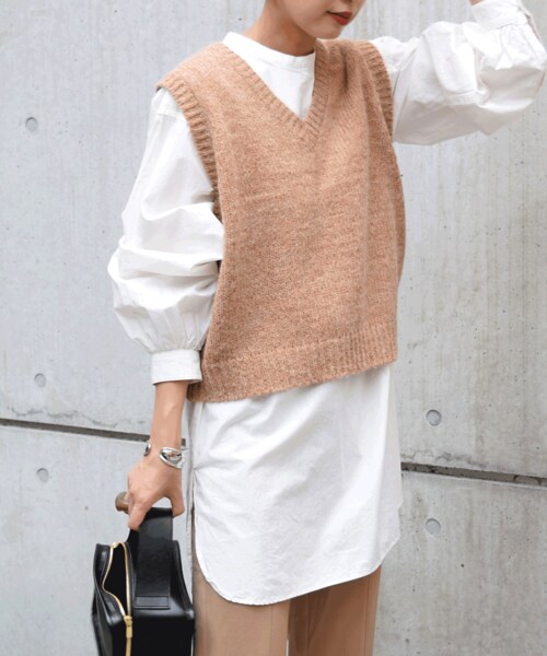no brand（ノーブランド）の「アルパカウールニットベスト（ベスト・レディース・その他）」の2枚目の写真