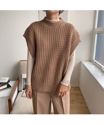 《予約販売》waffle knit vest/2colors_nt0643