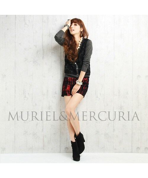 MURIEL&MERCURIA（マリエルアンドマキュリア）の「異素材切替カーディガン（カーディガン/ボレロ・レディース・IVORY/GRAY/PINK・38）」の2枚目の写真