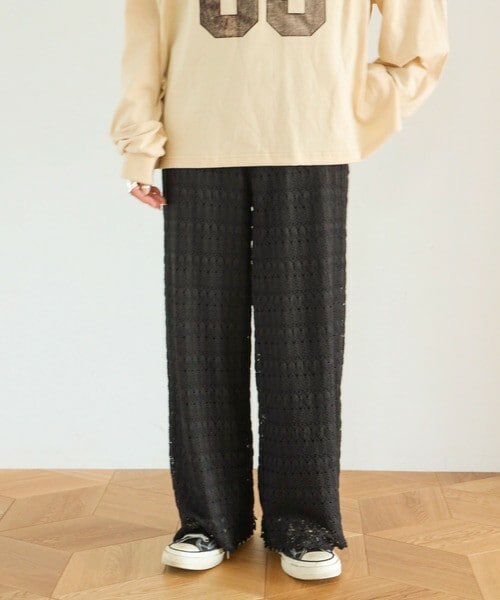 Auntie Rosa Holiday（アンティローザホリデー）の「リーフレースパンツ（その他パンツ・レディース・ホワイト/ブラック/ブラウン/グリーン・FREE）」の2枚目の写真