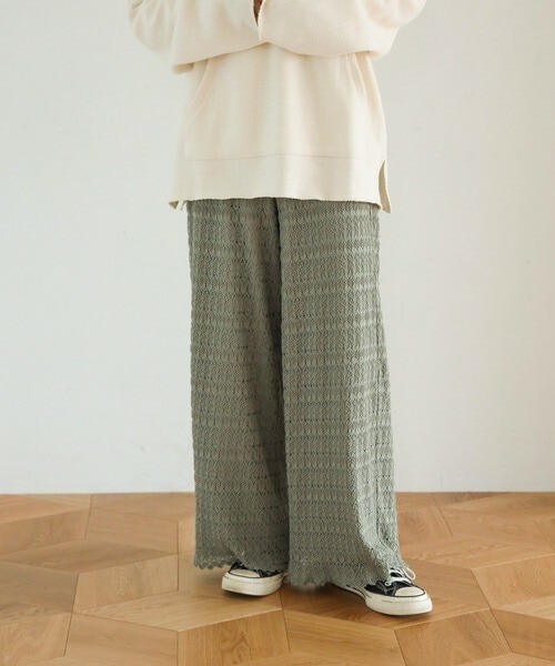 Auntie Rosa Holiday（アンティローザホリデー）の「リーフレースパンツ（その他パンツ・レディース・ホワイト/ブラック/ブラウン/グリーン・FREE）」の4枚目の写真