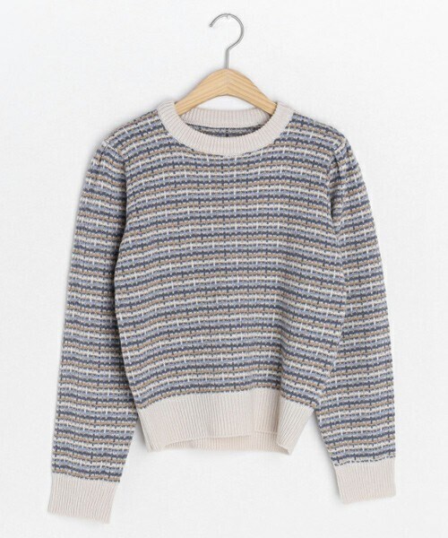 DHOLIC（ディーホリック）の「ツイードラウンドニット（ニット/セーター・レディース・ブラック/ブルー/レッド/ピンク・FREE）」の2枚目の写真