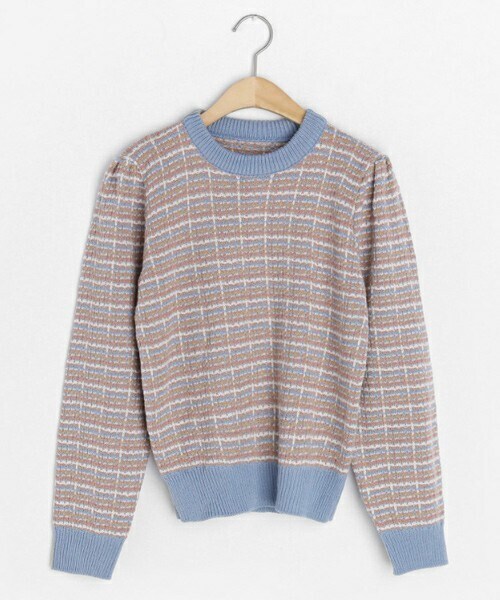 DHOLIC（ディーホリック）の「ツイードラウンドニット（ニット/セーター・レディース・ブラック/ブルー/レッド/ピンク・FREE）」の3枚目の写真