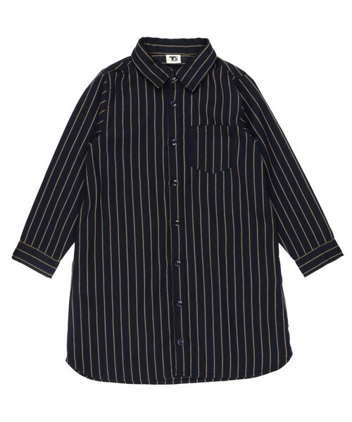 T>>2(ティーツー)の「長袖シャツワンピース(シャツワンピース・レディース・03.レッド/01.イエロー/02.グリーン/04.ブラック/05.グレー/06.ネイビー・100-150/Fサイズ(ママサイズ))」の5枚目の写真