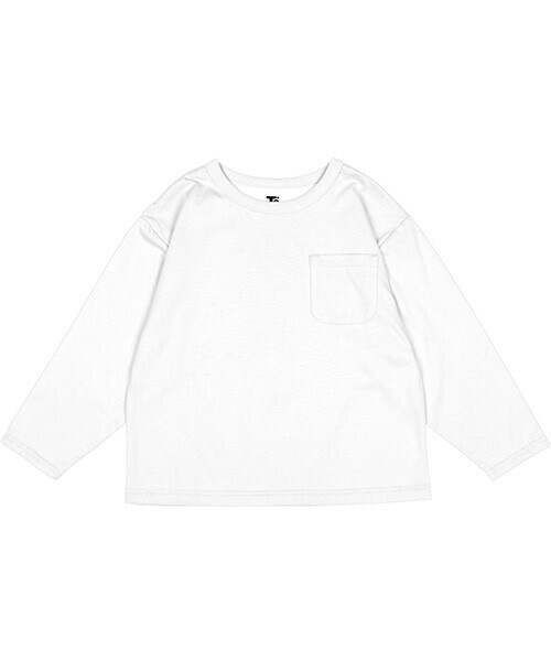 T>>2(ティーツー)の「無地長袖Tシャツ(Tシャツ/カットソー・レディース・01.ホワイト/02.ピンク/03.オレンジ/04.ミント/05.カーキ/06.ブラウン/07.スミクロ・80-150/M(ママサイズ)/L(パパサイズ))」の2枚目の写真