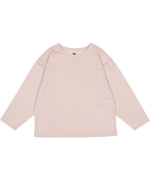 T>>2(ティーツー)の「無地長袖Tシャツ(Tシャツ/カットソー・レディース・01.ホワイト/02.ピンク/03.オレンジ/04.ミント/05.カーキ/06.ブラウン/07.スミクロ・80-150/M(ママサイズ)/L(パパサイズ))」の6枚目の写真