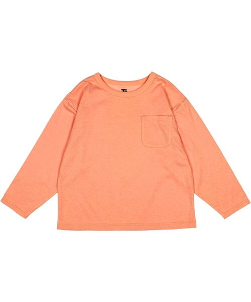 T>>2(ティーツー)の「無地長袖Tシャツ(Tシャツ/カットソー・レディース・01.ホワイト/02.ピンク/03.オレンジ/04.ミント/05.カーキ/06.ブラウン/07.スミクロ・80-150/M(ママサイズ)/L(パパサイズ))」の7枚目の写真