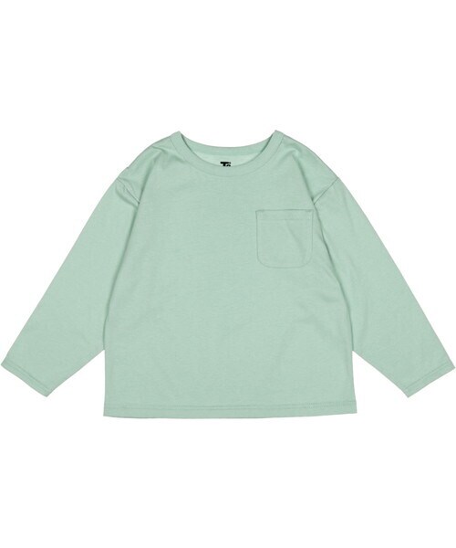 T>>2(ティーツー)の「無地長袖Tシャツ(Tシャツ/カットソー・レディース・01.ホワイト/02.ピンク/03.オレンジ/04.ミント/05.カーキ/06.ブラウン/07.スミクロ・80-150/M(ママサイズ)/L(パパサイズ))」の4枚目の写真