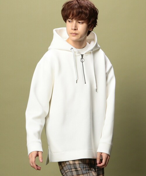 UNION STATION（ユニオンステーション）の「ポンチハーフジッププルオーバーパーカー（パーカー・メンズ・ブルー/ホワイト/ブラック/ベージュ・L/M）」の2枚目の写真