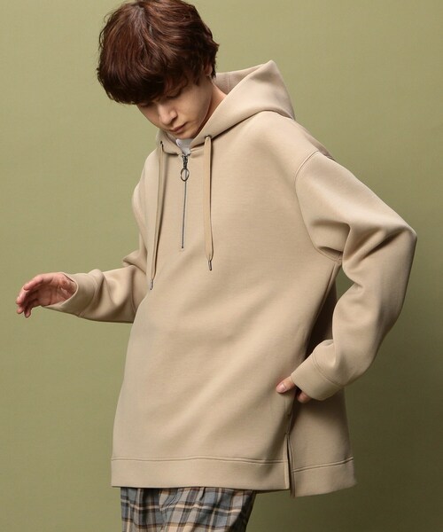 UNION STATION（ユニオンステーション）の「ポンチハーフジッププルオーバーパーカー（パーカー・メンズ・ブルー/ホワイト/ブラック/ベージュ・L/M）」の4枚目の写真