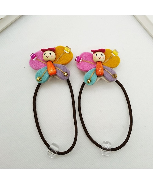 Handmade（ハンドメイド）の「フェルトちょうちょヘアゴム（ヘアゴム