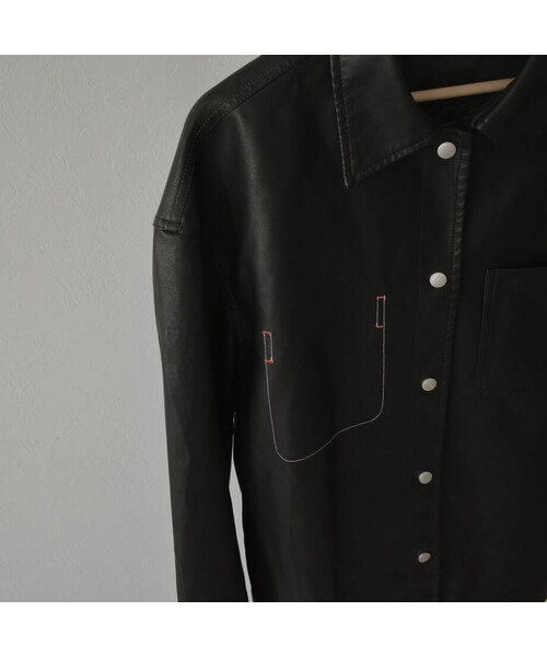 Lavish Gate（ラヴィッシュゲート）の「outer-02032　エコレザー　オーバーサイズジャケット　ブラック（その他アウター・レディース・その他）」の7枚目の写真