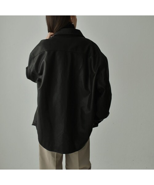 Lavish Gate（ラヴィッシュゲート）の「outer-02032　エコレザー　オーバーサイズジャケット　ブラック（その他アウター・レディース・その他）」の3枚目の写真