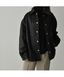 Lavish Gate | outer-02032　エコレザー　オーバーサイズジャケット　ブラック(その他アウター)