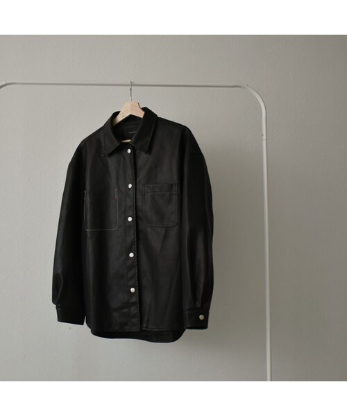 Lavish Gate（ラヴィッシュゲート）の「outer-02032　エコレザー　オーバーサイズジャケット　ブラック（その他アウター・レディース・その他）」の5枚目の写真