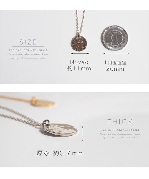 Ops.（オプス）の「Silver925 Ripple Coin Necklace NOVAC -ノバック-（ネックレス・レディース・シルバー/イエローゴールド・ONE SIZE）」の9枚目の写真