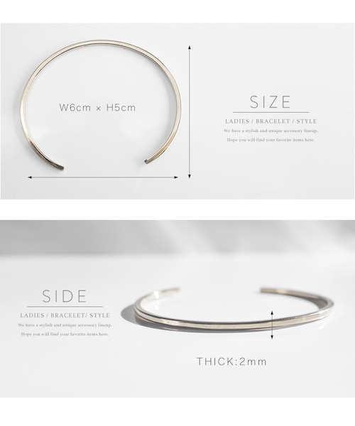 Ops.(オプス)の「Silver925 Elegant Slim Plane Bangle PIANTA -ピアンタ-(バングル/リストバンド・レディース・シルバー/イエローゴールド/ピンクゴールド・ONE SIZE)」の13枚目の写真