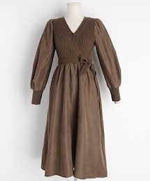 DHOLIC | ニットコントラストワンピース(ワンピース)