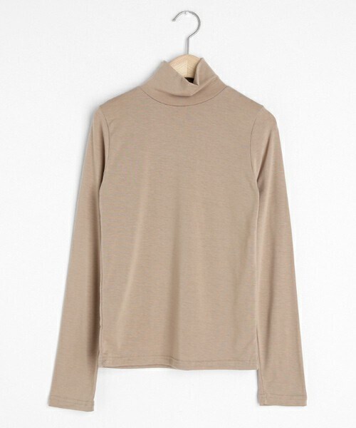 DHOLIC（ディーホリック）の「裏起毛ハイネックTシャツ（Tシャツ/カットソー・レディース・ホワイト/ブルー/ピンク/ブラウン/ブラック/ベージュ・FREE）」の4枚目の写真