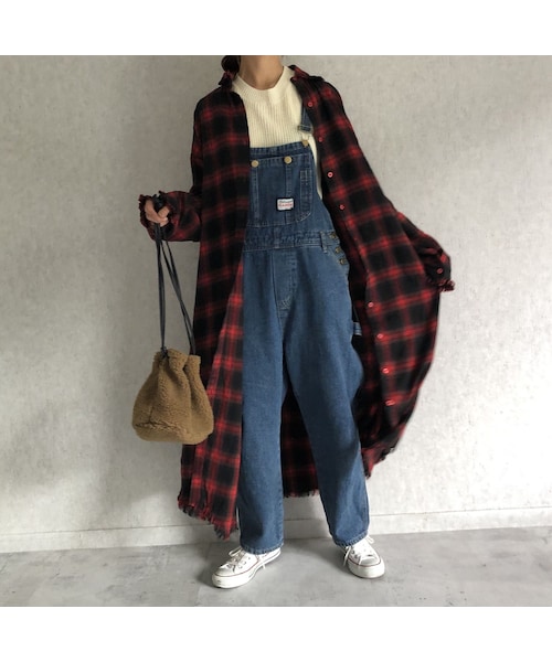 copine(コピン)の「カットオフデザイン!チェック柄ロングシャツワンピース(3color)【クリックポスト対象商品】(シャツ/ブラウス・レディース・その他)」の10枚目の写真