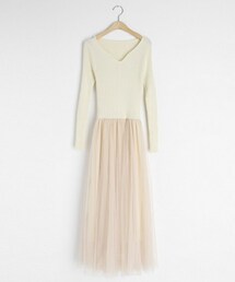 DHOLIC | ニットチュールワンピース(ワンピース)