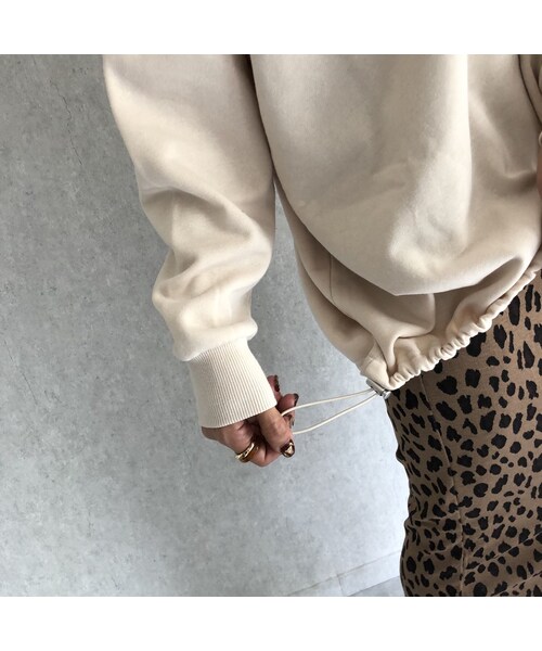 copine（コピン）の「再々入荷！長さ調節可能！裾絞りデザインオーバーサイズ裏起毛パーカー(3color)（パーカー・レディース・その他）」の7枚目の写真