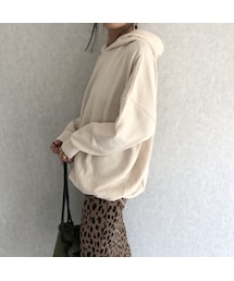 copine | 再々入荷！長さ調節可能！裾絞りデザインオーバーサイズ裏起毛パーカー(3color)(パーカー)