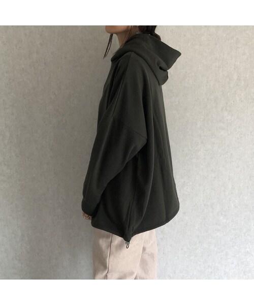 copine（コピン）の「再々入荷！長さ調節可能！裾絞りデザインオーバーサイズ裏起毛パーカー(3color)（パーカー・レディース・その他）」の3枚目の写真