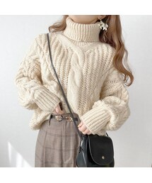 merrylatte | タートルネックケーブルニット(ニット/セーター)