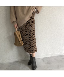 copine | 11月27日再々入荷！大人可愛いバックスリットデザイン！レオパード柄スカート 【クリックポスト対象商品】(スカート)