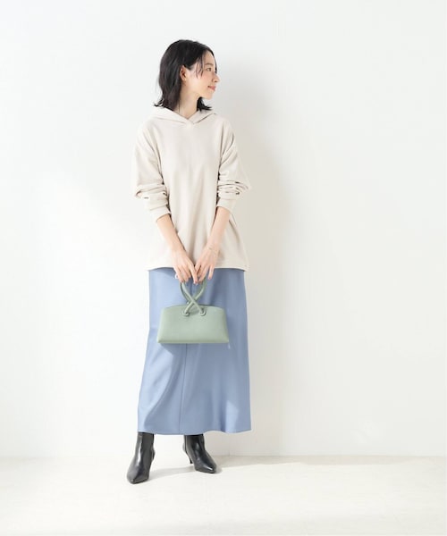 SLOBE IENA（スローブイエナ）の「サテンフレアミモレスカート◆（スカート・ナチュラル/フリー/在庫あり）」の9枚目の写真