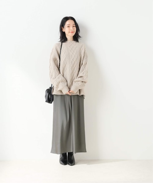 SLOBE IENA（スローブイエナ）の「サテンフレアミモレスカート◆（スカート・ナチュラル/フリー/在庫あり）」の7枚目の写真