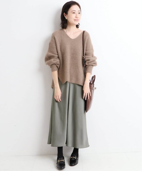 SLOBE IENA（スローブイエナ）の「サテンフレアミモレスカート◆（スカート・ナチュラル/フリー/在庫あり）」の6枚目の写真