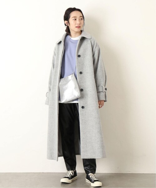 B.C STOCK（ベーセーストック）の「《予約》ウールブレンドステンカラーコート◆（ジャケット/アウター・グレーB/フリー/在庫あり）」の5枚目の写真