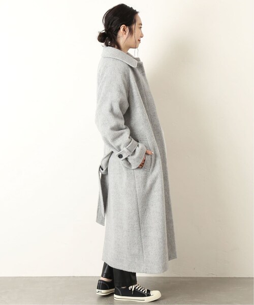 B.C STOCK（ベーセーストック）の「《予約》ウールブレンドステンカラーコート◆（ジャケット/アウター・グレーB/フリー/在庫あり）」の9枚目の写真