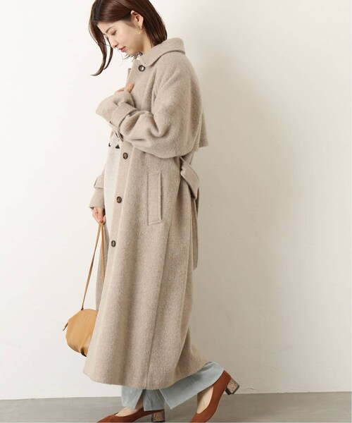 B.C STOCK（ベーセーストック）の「《予約》ウールブレンドステンカラーコート◆（ジャケット/アウター・グレーB/フリー/在庫あり）」の2枚目の写真