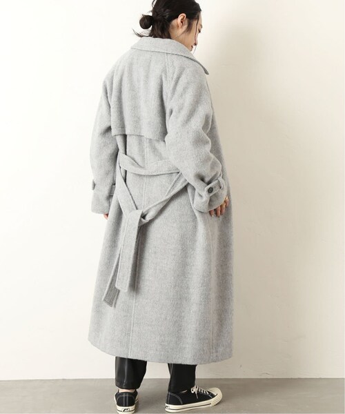 B.C STOCK（ベーセーストック）の「《予約》ウールブレンドステンカラーコート◆（ジャケット/アウター・グレーB/フリー/在庫あり）」の8枚目の写真