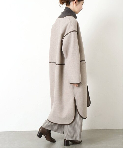 B.C STOCK（ベーセーストック）の「《追加予約》パイピングクルーネックコート◆（ジャケット/アウター・ベージュ/フリー/在庫あり）」の9枚目の写真