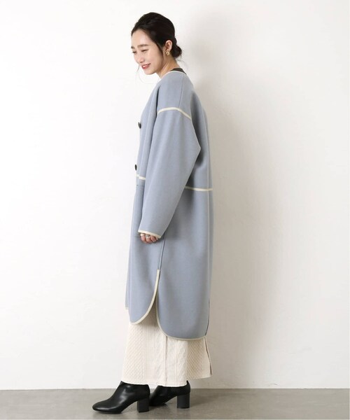 B.C STOCK（ベーセーストック）の「《追加予約》パイピングクルーネックコート◆（ジャケット/アウター・ベージュ/フリー/在庫あり）」の21枚目の写真