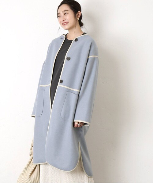 B.C STOCK（ベーセーストック）の「《追加予約》パイピングクルーネックコート◆（ジャケット/アウター・ベージュ/フリー/在庫あり）」の20枚目の写真