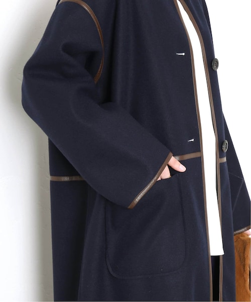 B.C STOCK（ベーセーストック）の「《追加予約》パイピングクルーネックコート◆（ジャケット/アウター・ベージュ/フリー/在庫あり）」の17枚目の写真