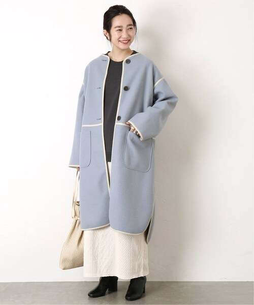 B.C STOCK（ベーセーストック）の「《追加予約》パイピングクルーネックコート◆（ジャケット/アウター・ベージュ/フリー/在庫あり）」の19枚目の写真