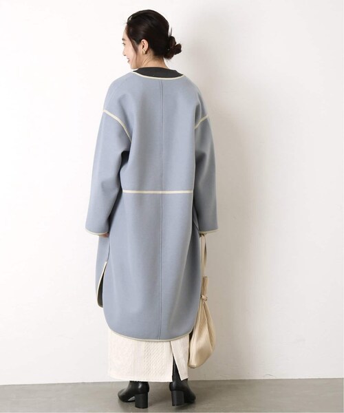 B.C STOCK（ベーセーストック）の「《追加予約》パイピングクルーネックコート◆（ジャケット/アウター・ベージュ/フリー/在庫あり）」の22枚目の写真