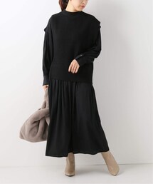 B.C STOCK | ニットレイヤードアシメワンピース(ワンピース/ドレス)