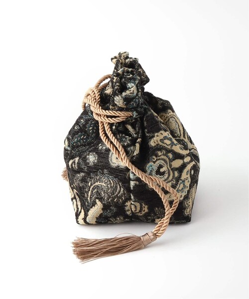 B.C STOCK(ベーセーストック)の「ドローストリング ゴブランバッグ(バッグ・ブラック/フリー/在庫あり)」の4枚目の写真