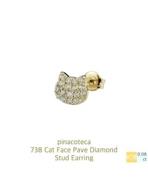 pinacoteca | ピナコテーカ 738 キャット フェイス パヴェ ダイヤモンド スタッド ピアス 片耳(ピアス（片耳用）)